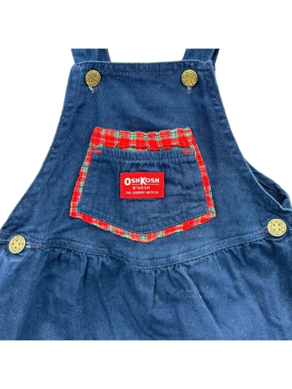 OshKosh b'gosh Vintage 1980's USA Union Made Vestbak Jumper Dress Size 6X